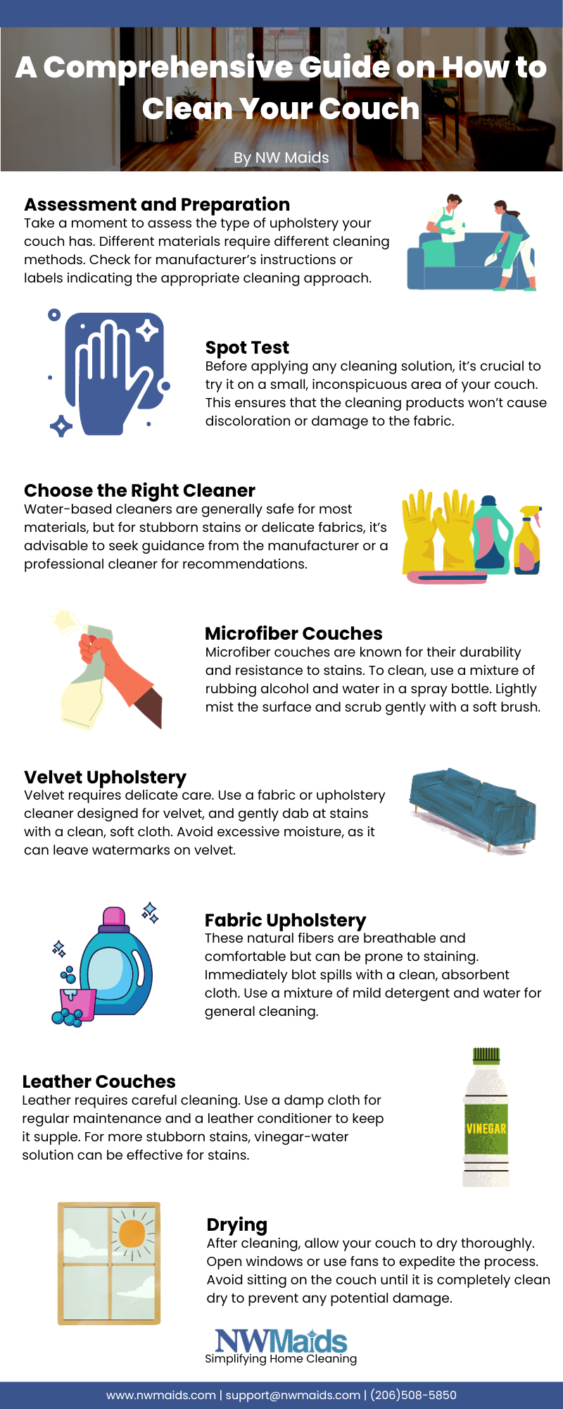 A Comprehensive Guide on How to Clean Your Couch NW Maids